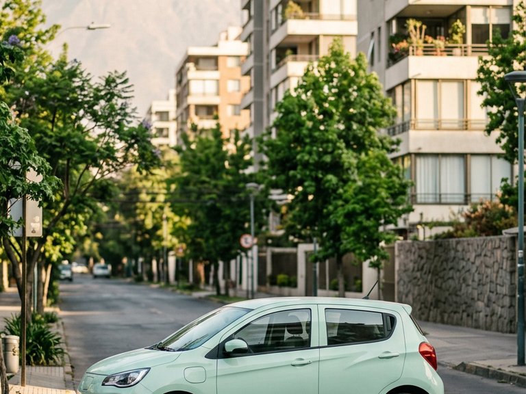 Ilustración de un city car eléctrico compacto